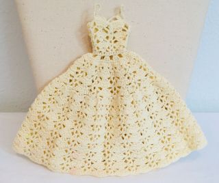 Vintage Hand Knit Crochet Barbie Wedding Prom Dress