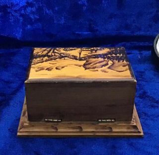 VINTAGE WOODEN HAND PAINTED & DECORATED STAMP BOX FROM SWITZERLAND 5