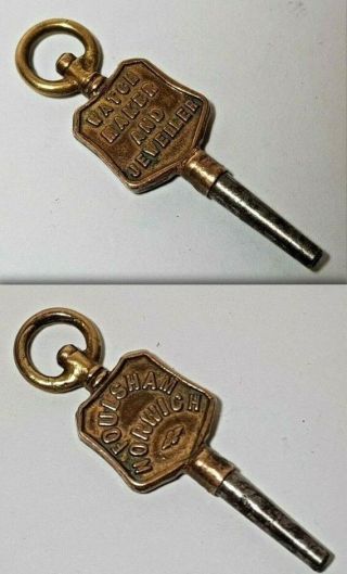 Antique Brass Advertising Pocket Watch Key Fob Charm - Foulsham Norwich 38mm