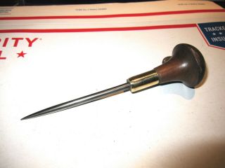 Antique Good Quality Leather Awl Tent Sailmakers Awl Good Cond.  6 1/8 "