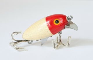 Vintage Fishing Lure Wood Clark Water Scout Red And White