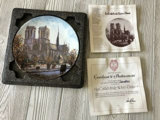 La Cathedrale Notre Dame Premiere Edition Plate Signed Louis Dali Limoge France