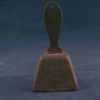 Vintage Rustic Hand Bell " I Ring For Shreveport " Advertisement 3.  25 " Tall