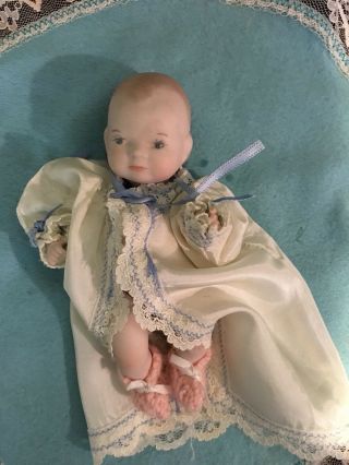Vintage Porcelain Bisque Germany Doll Jointed Head Arms Legs - Artist Signed