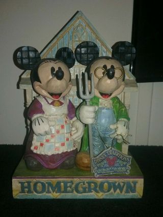 Jim Shore Walt Disney Showcase " Homegrown Mickey And Minnie "