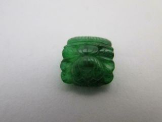 Chinese Carved Spinache Jade Carved Flower Panel Antique Art Deco C1920 K236