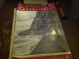 12 - 11 Vintage Poster 22 X 35 Inches La Province De Quebec Gaspesian Cliff