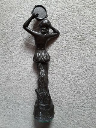 A Vintage Bronzed Spelter Figure Of A Girl With A Tambourine 2