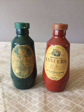 Vintage Lancer Salt And Pepper Shakers Made In Portugal Dinner Wine Bottles