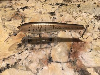 Vintage Bagley Musky Fishing Lure Antique Tackle Box Bait Early Brass Line Ties