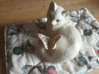 Lenox Enchantment Cat & Butterfly Figurine.  No Box
