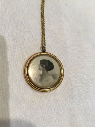Antique Vintage Edwardian Double Sided Circular Picture Locket