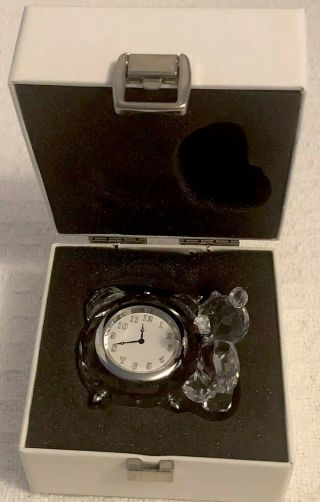 Swarovski Crystal Kris Bear Table Clock 212687 4