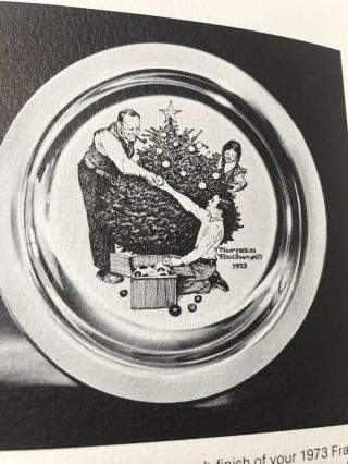 Franklin Sterling Silver 1973 Rockwell Christmas Plate Trimming The Tree