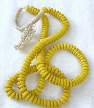 Antique Vintage Yellow Glass Padre Beads African Trade Venetian Estate Beads
