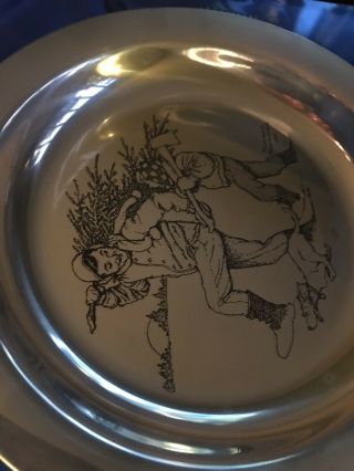 Franklin Sterling Silver Norman Rockwell Christmas Plate - 1970 - First Edition