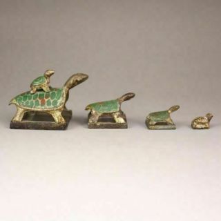 China Cloisonne bronze Enamel Dragon Turtle Tortoise combination Seal Stamp 2