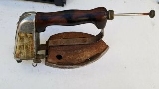 Interesting Antique / Vintage Gas ? Sad Iron - Patent Applied For,  Old Tool