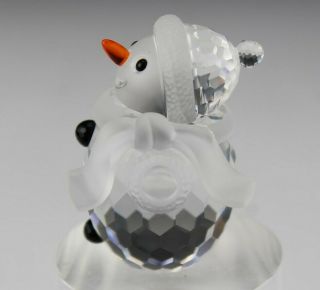 Retired Signed Swarovski Austrian Crystal Snowman 7475 Art Glass Figurine SMS 4