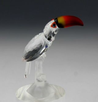 Retired Signed Swarovski Austrian Crystal Toucan 7621 Art Glass Figurine Sms