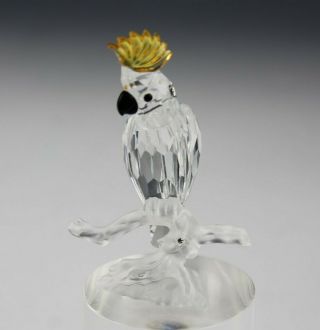 Retired Signed Swarovski Austrian Crystal Cockatoo 7621 Art Glass Figurine Sms