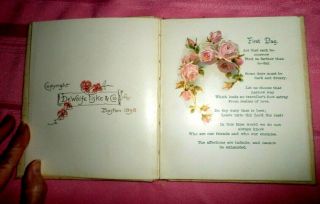 COLLECTIBLE,  ANTIQUE 1898 Victorian Poetry Book ROSES AND LILIES From Longfellow 2