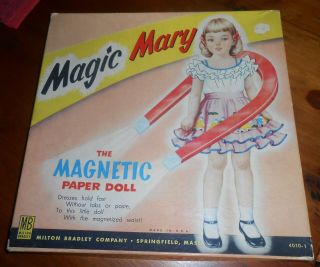 1950s Magic Mary Magnetic Paper Doll - Milton Bradley - Box W/doll & Clothes