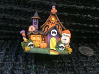 Handmade Miniature Trick Or Treat Ooak Fairy House Vintage By C Rohal