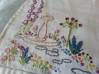 Vintage hand embroidered crinoline lady tea cosy floral embroidery Art Deco vgc 5