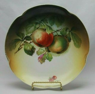 Antique J & C Bavaria " Louise " Hand Painted Signed Porcelain Plate Apples 8.  5 "