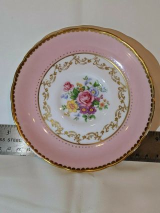 Tuscan Fine English Bone China - England Antique Gold/pink Floral Tea Cup Saucer