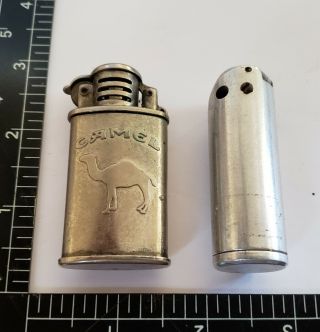 Vintage Antique Silver Finish Camel Cigarette Flip Top Trench Lighter,  1 Other