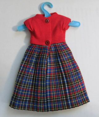1958 EX CND Vogue JILL 3169 Tagged Red Top Plaid Pleated Skirt Dress No Blazer 2