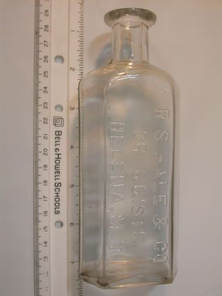Vintage R.  S.  Hale & Co Druggists Helena Montana Clear Bottle 6 1/2 Inch Tall