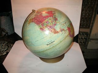 Vintage Replogle World Globe 12 Inch Diameter Made In The U.  S.  A.