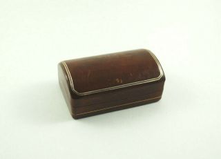 Vintage Domed Leather Jewelry,  Trinket Box - Made In Italy For Ogilvy Montreal