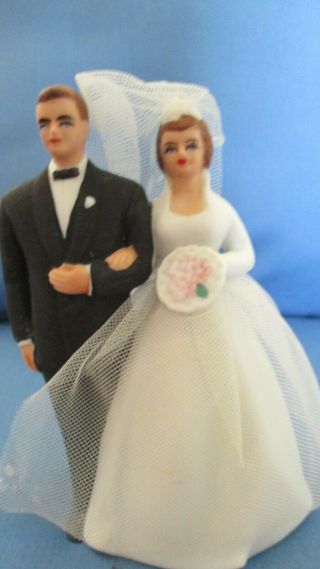 Vintage Wilton Wedding Cake Topper Mr & Mrs Black Tuck 