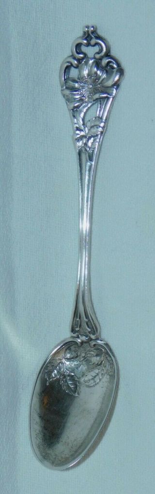 Sterling Silver Spoon Vintage Antique Floral R Wallace & Son 1870 