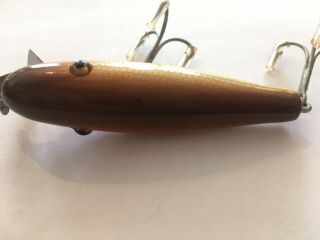 Vintage Old Pflueger Palomine Wooden Fishing Lure Glass Eyes 4