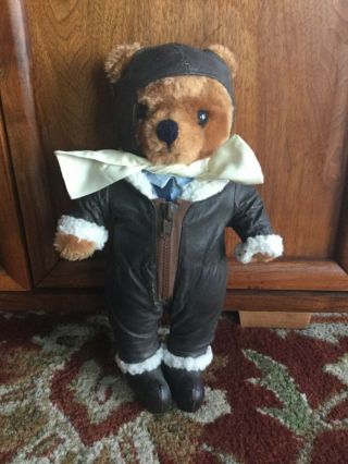 12 " Pan Am Teddy Bear Airline Plush Stuffed Animal Vintage Pilot Doll
