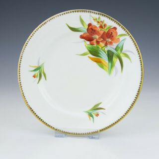 Antique English Porcelain - Hand Painted Flowers - Cup,  Saucer & Tea Plate Trio 2