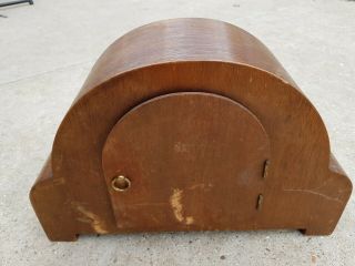 Vintage Wooden Striking Mantle Clock Spares or Repairs 2