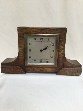 Vintage Foreign Wooden Mantle Clock Spares Or Repairs Clock 5