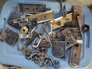 Vintage Door Parts Locks Covers Plates