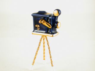 Limoges France Figurine,  Hand Cranked Movie Projector On Tripod,  Cond
