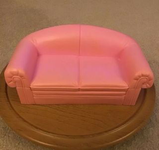Vintage 1994 Barbie Doll Pink Sofa Couch Living Room Furniture