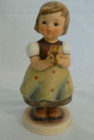 Vintage 1963 Goebel Hummel For Mother Girl W/flowers 4 1/2 " Figurine