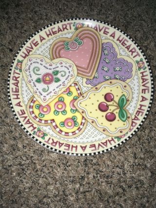 Mary Engelbreit Have A Heart Valentine Cookie Dessert Plate 2001 Enesco
