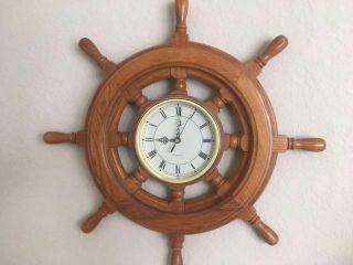 Ego Quartz Solid Wood Nautical Ship Wheel Wall Clocks