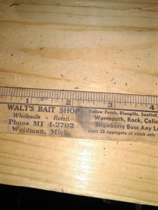 Old Lure Vintage Extra And Advertising 12 Inch Stick With Fishing Laws Walt 
